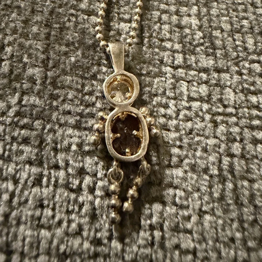 Vintage Sterling Silver Silhouette Style Gemstone Pendant Necklace – 925